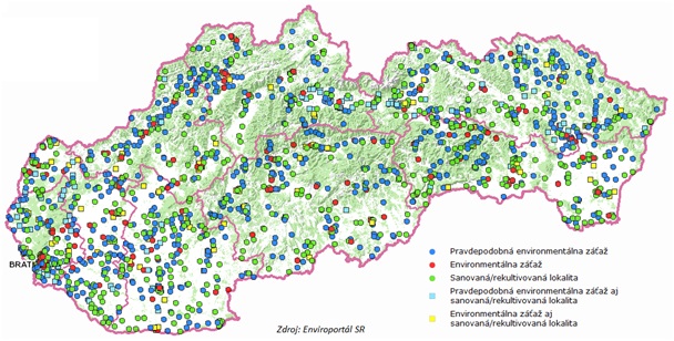 Mapa environmentálnych záťaží 